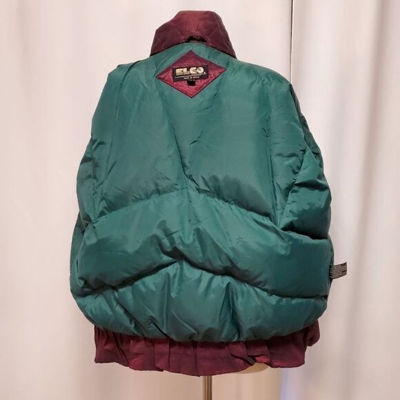 Vintage 80s Retro ELCO Down Filled Iridescent Floral Patchwork Puffer Jacket Lg - Picture 6 of 14